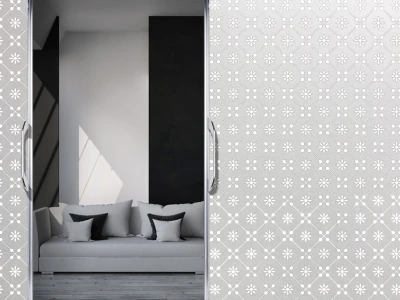 Sichtschutzfolie Musselin Optik 5 | Druck Wunschfarbe