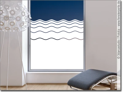 Blickschutz für Glastür mit Wellen