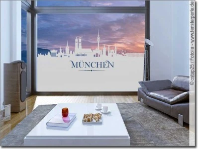 milchige Glasfolie Sichtschutz Skyline München