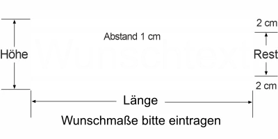 Durchlaufschutz für Glas mit Streifendesign und Wunschtext - Ansicht Farbauswahl