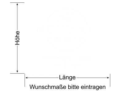 Eigenes Logo als Sichtschutzfolie mit Wunschtext