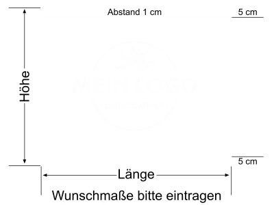 Eigenes Logo als Sichtschutzfolie mit zwei Streifen - Ansicht Beispielbild mit Farbauswahl