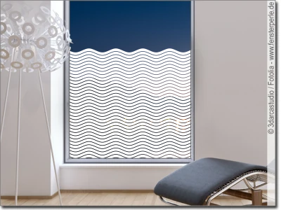 Fenster Blickschutz mit Wellen 3/0,5 cm