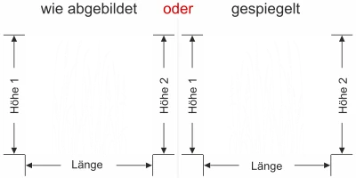 Fenster Sichtschutzfolie Wiesengras - Ansicht Ausrichtung mit Farbauswahl und Anleitung zur Größenberechnung - Vorschlag 2