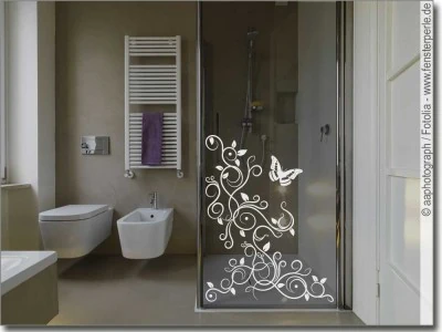 Fensteraufkleber Blätterornament- Glastattoo Schmetterlingsornament