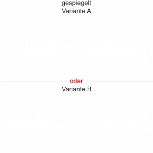 Fensteraufkleber Bremen - Ansicht Ausrichtung mit Farbauswahl und Variante
