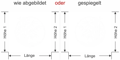 Fensterfolie Bambuspflanze im Kreis -  Ansicht Ausrichtung mit Farbauswahl und Anleitung zur Größenberechnung - Vorschlag 2