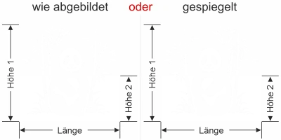 Fensterfolie Bambusstrauch mit Panda - Ansicht Ausrichtung mit Farbauswahl und Anleitung zur Größenberechnung - Vorschlag 1