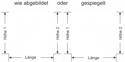 Fensterfolie Bambuszweig im Wind - Ansicht Ausrichtung mit Farbauswahl und Anleitung zur Größenberechnung - Vorschlag 2