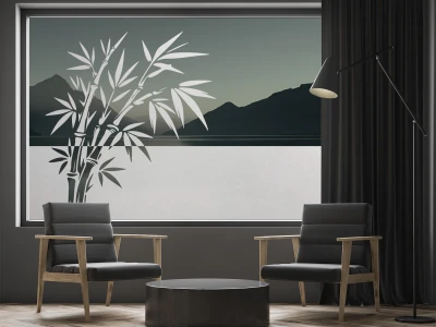 Fensterfolie Bambuszweig im Wind