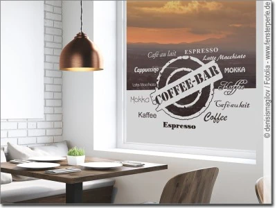 Fensterfolie Coffee Bar für Gewerbe und Privat