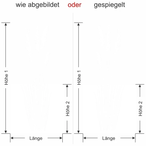 Fensterfolie Grashalme - Ansicht Ausrichtung mit Farbauswahl und Anleitung zur Größenberechnung - Vorschlag 1