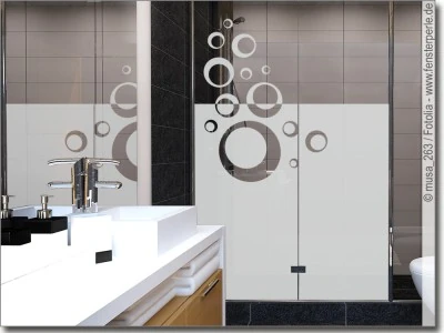 Mobile Preview: Glasdekorfolie fürs Badezimmer Kreise