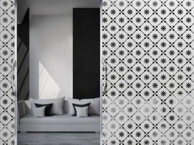 Fensterfolie Musselin Optik 5 cm - Sichtschutzfolie