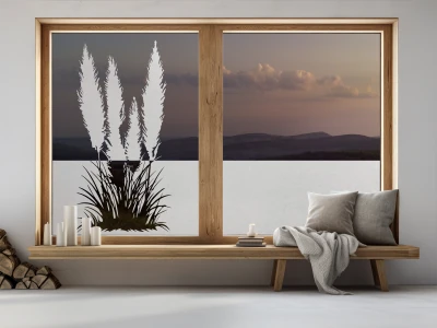 Fensterfolie Pampasgras mit Zierwedel