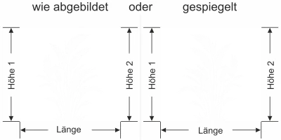 Fensterfolie Silhouette Areca Palme - Ansicht Ausrichtung mit Farbauswahl und Anleitung zur Größenberechnung - Vorschlag 2