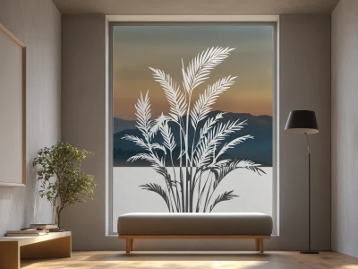 Fensterfolie Silhouette Areca Palme