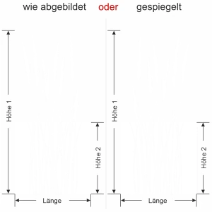Fensterfolie Sommergräser - Ansicht Ausrichtung mit Farbauswahl und Anleitung zur Größenberechnung - Vorschlag 1