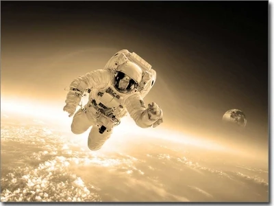 Glasbild Astronaut in Space