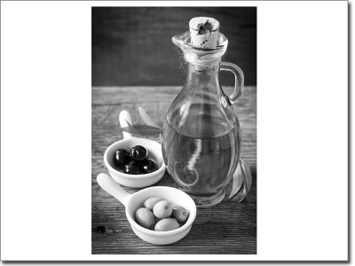 Fensterbild Olivenöl