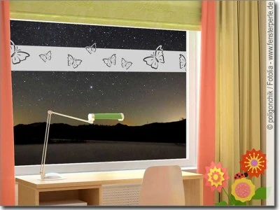 Mobile Preview: Glasfolie fürs Kinderzimmer Bordüre mit Schmetterlingen
