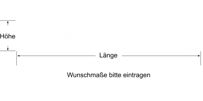 Glasbordüre mit Schmetterlingen