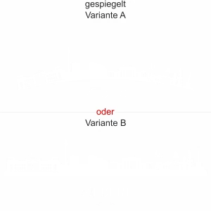 Aufkleber für Glas Skyline von Berlin - Ansicht Ausrichtung mit Farbauswahl und Variante