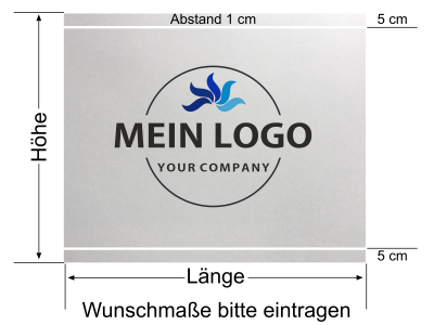 Glasdekorfolie Eigenes Logo als Digitaldruck zwei Streifen - Ansicht Beispielbild