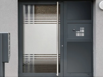 Glastür Sichtschutz Gestreift