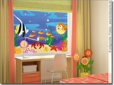 Glasprint mit Kinderwelt Fischen