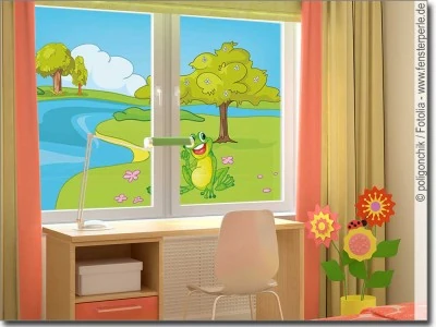 Glasprint mit lustigem Frosch fürs Kinderzimmer