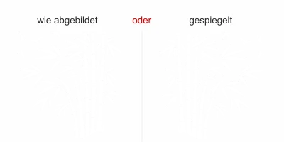 Glastattoo Bambus und Vögel - Ansicht Ausrichtung mit Farbauswahl