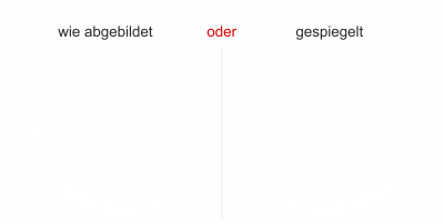 Glastattoo Bambuspflanze im Kreis - Ansicht Ausrichtung mit Farbauswahl