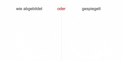Glastattoo Bambuspflanze im Kreis - Ansicht Ausrichtung mit Farbauswahl