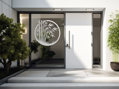 Glastattoo Bambuspflanze im Kreis