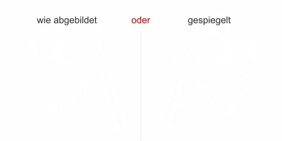 Glastattoo Bambusstab mit Vögeln - Ansicht Ausrichtung mit Farbauswahl