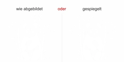 Glastattoo Bambustrauch mit Panda - Ansicht Ausrichtung mit Farbauswahl