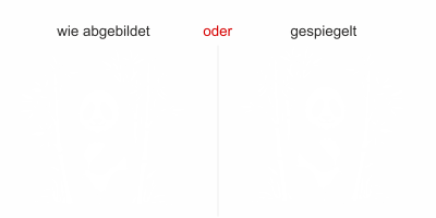 Glastattoo Bambustrauch mit Panda - Ansicht Ausrichtung mit Farbauswahl