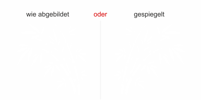 Glastattoo Bambuszweig im Wind - Ansicht Ausrichtung mit Farbauswahl