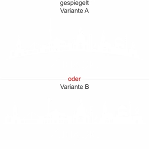 Glastattoo Dresden mit Dresdner Skyline als Aufkleber für Glas - Ansicht Ausrichtung mit Farbauswahl und Variante