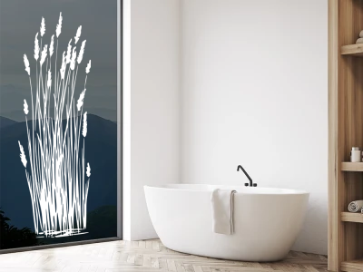 Glastattoo Elegantes Gräsermeer