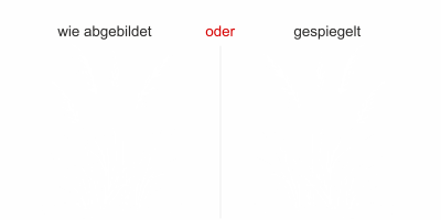 Glastattoo Gras am Ufer - Ansicht Ausrichtung mit Farbauswahl