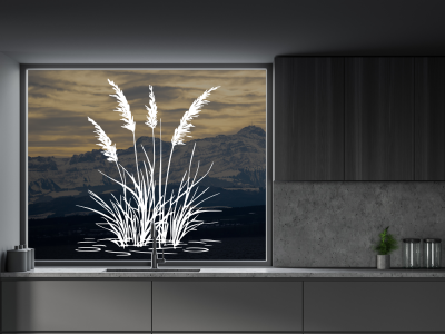 Glastattoo Gras am Ufer - Ansicht Farbauswahl