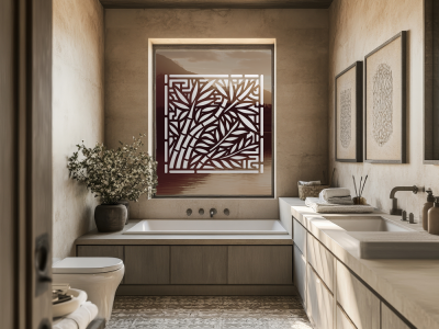 Glastattoo Quadratisches Bambusdekor