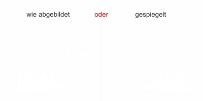Glastattoo Schilfgräser und Störche - Ansicht Ausrichtung mit Farbauswahl