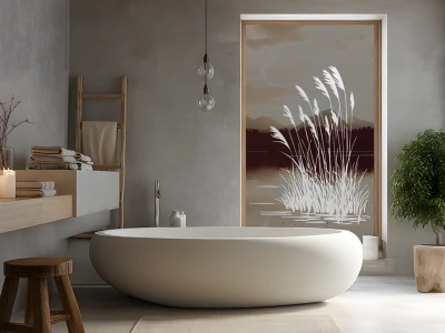 Glastattoo Schilfgras am Uferrand