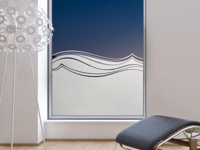 Glastür Sichtschutzfolie Meereswelle auf Fenster