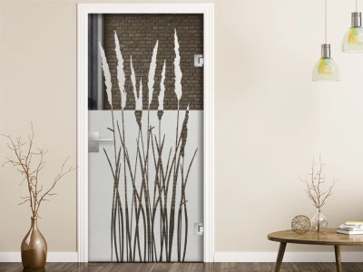 Glastür Milchglasfolie Sommergräser