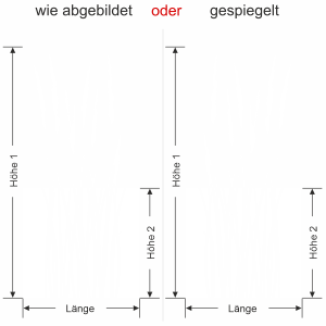 Glastür Sichtschutzfolie Sommergräser - Ansicht Ausrichtung mit Farbauswahl und Anleitung zur Größenberechnung - Vorschlag 1