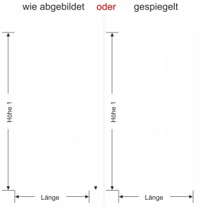 Glastür Sichtschutzfolie Bambus mit Orchidee - Ansicht Ausrichtung und Farbauswahl